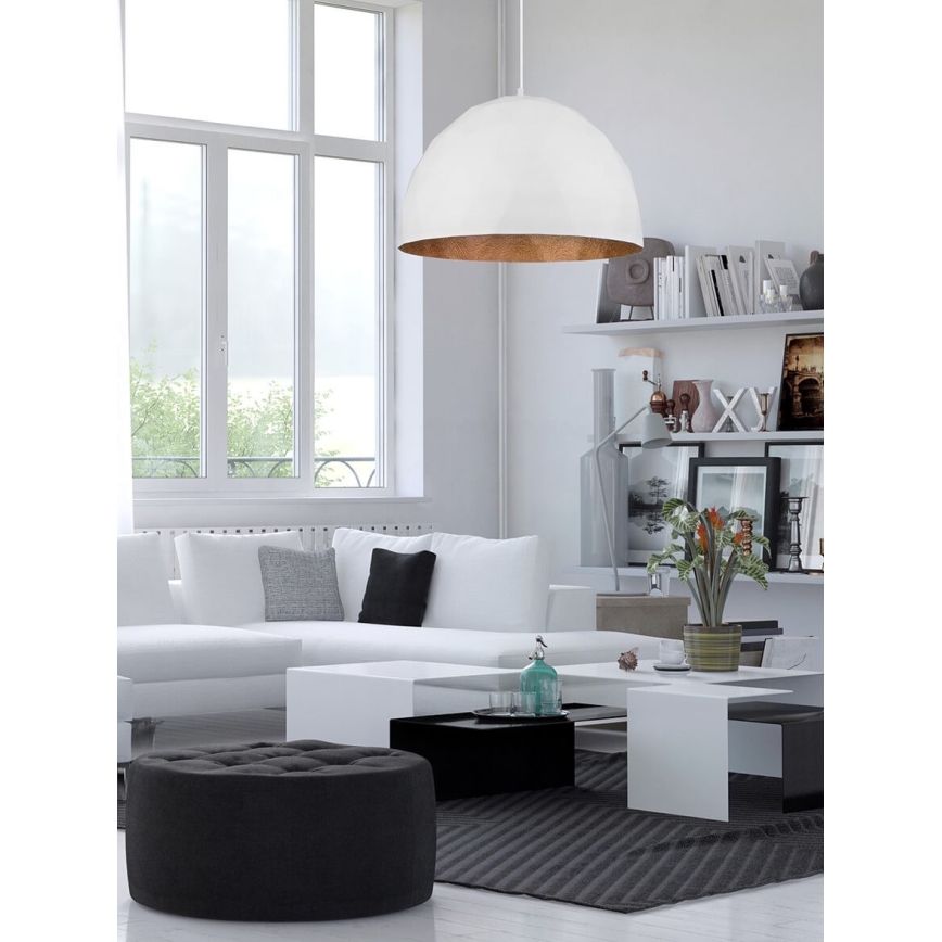 Pakabinamas sietynas DIAMENT 1xE27/60W/230V d. 50 cm baltas/varis