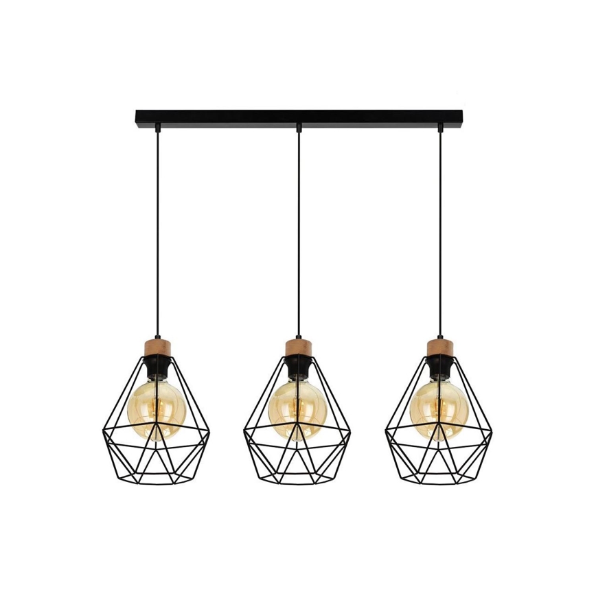 Pakabinamas sietynas DIAMENT 3xE27/60W/230V ąžuolas – FSC sertifikuota