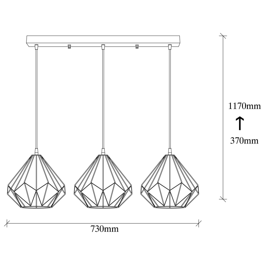 Pakabinamas sietynas DIAMOND 3xE27/100W/230V
