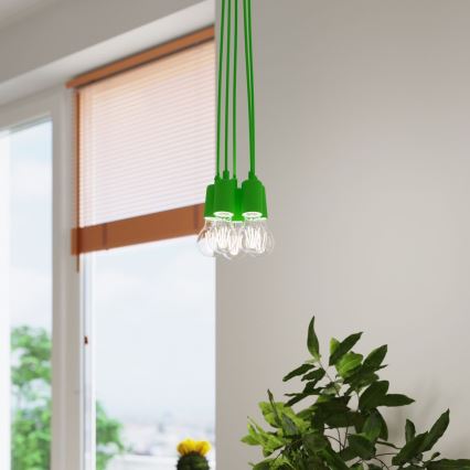 Chandelier on a string DIEGO 5xE27/60W/230V green