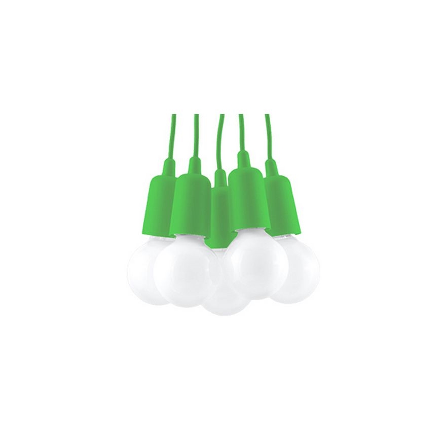 Chandelier on a string DIEGO 5xE27/60W/230V green