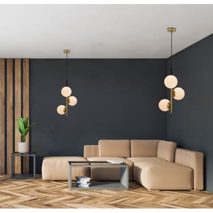 Pakabinamas sietynas DUO 3xE14/40W/230V aukso/juodas