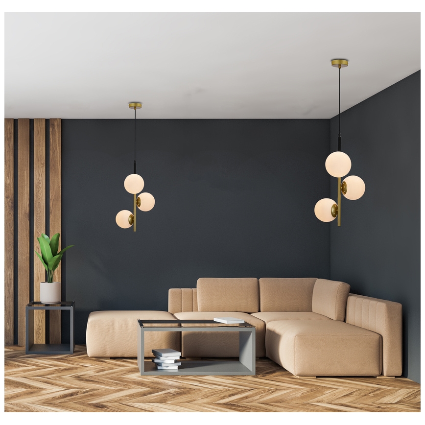 Pakabinamas sietynas DUO 3xE14/40W/230V aukso/juodas