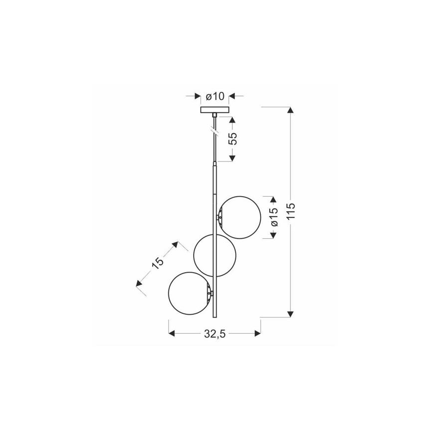 Pakabinamas sietynas DUO 3xE14/40W/230V aukso/juodas