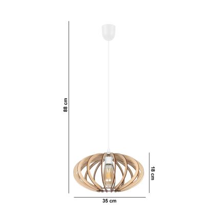 Pakabinamas sietynas EARTH 1xE27/60W/230V baltas/smėlio spalvos