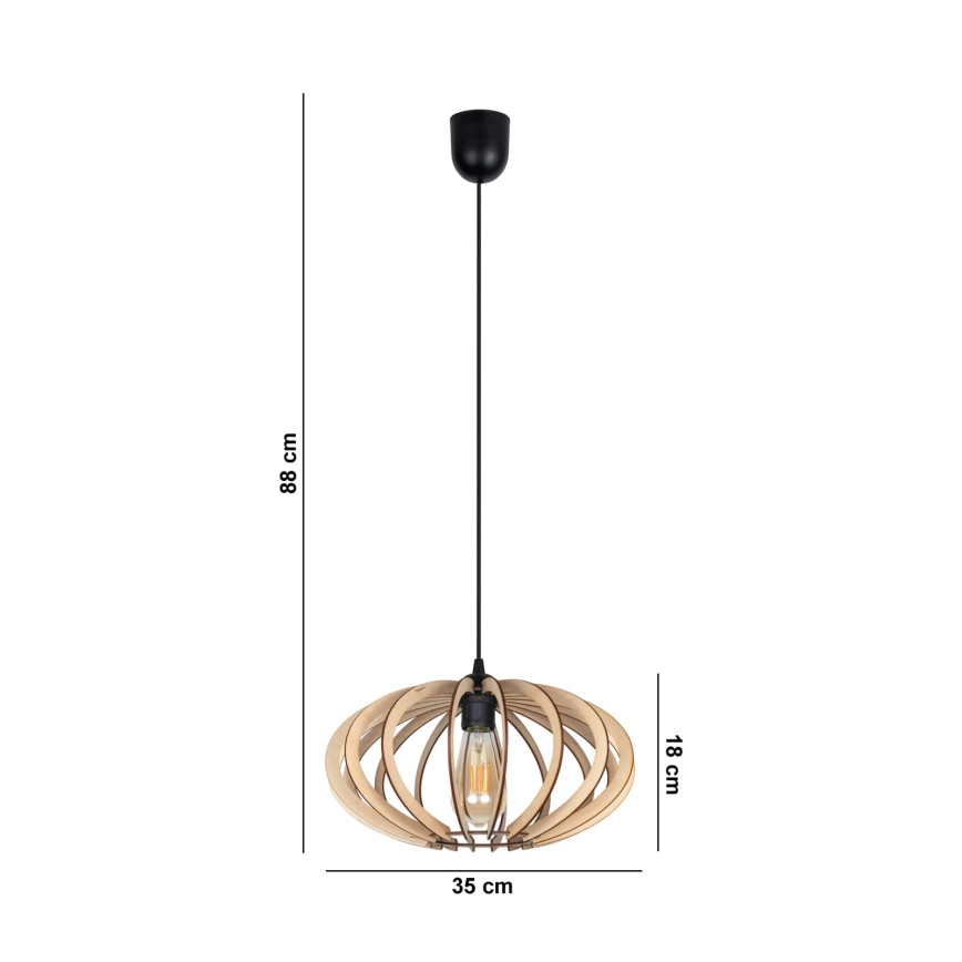 Pakabinamas sietynas EARTH 1xE27/60W/230V juodas/smėlio spalvos
