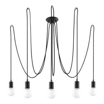 Pakabinamas sietynas EDISON 5 5xE27/60W/230V voras juoda