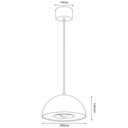 Pakabinamas sietynas ELGUND 1xE27/15W/230V diametras 28,5 cm smėlio spalva