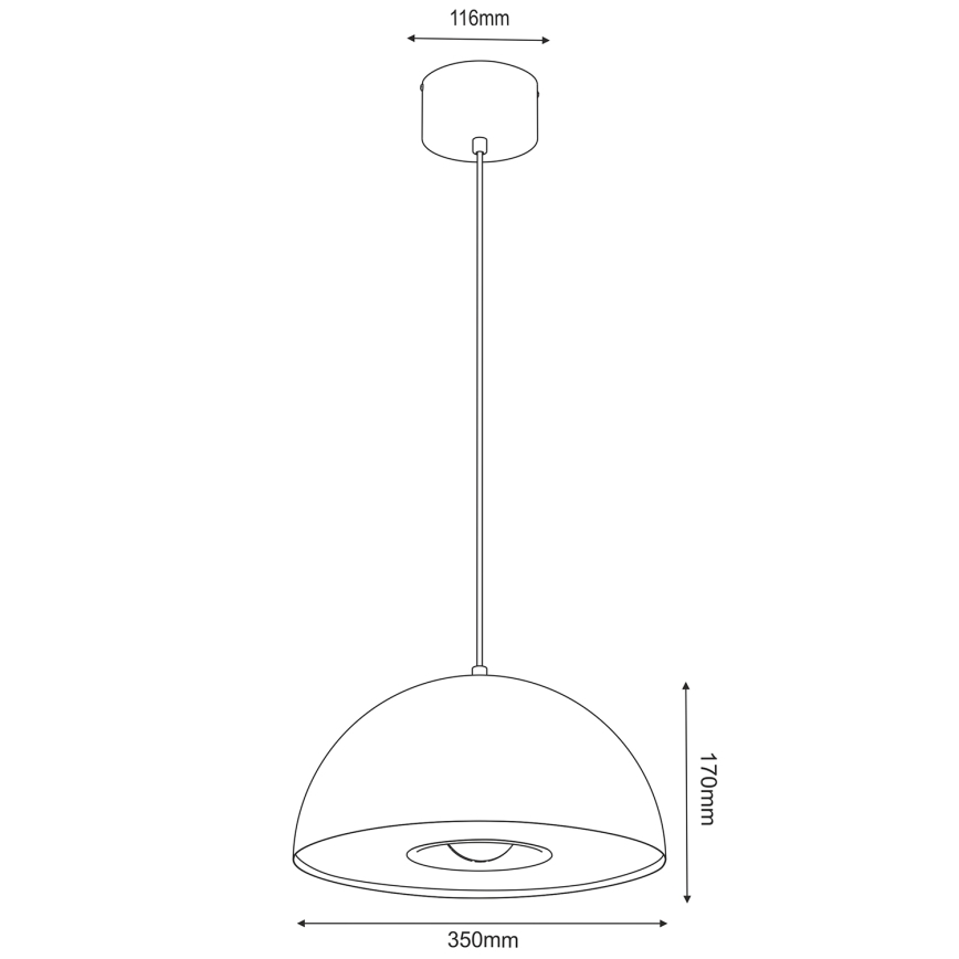 Pakabinamas sietynas ELGUND 1xE27/15W/230V diametras 35 cm žalvaris