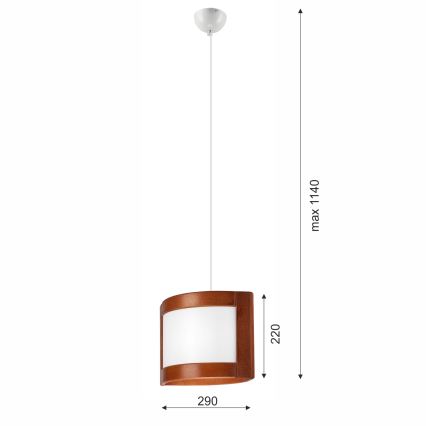 Pakabinamas sietynas ELODIE 1xE27/60W/230V ąžuolas