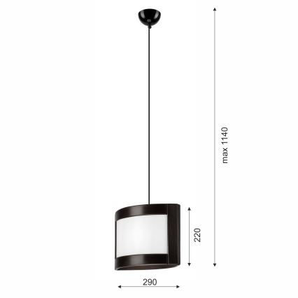 Pakabinamas sietynas ELODIE 1xE27/60W/230V ąžuolas