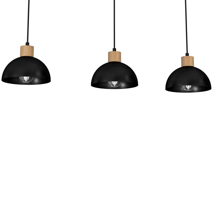 Pakabinamas sietynas ERIK 3xE27/60W/230V smėlio spalva/juoda