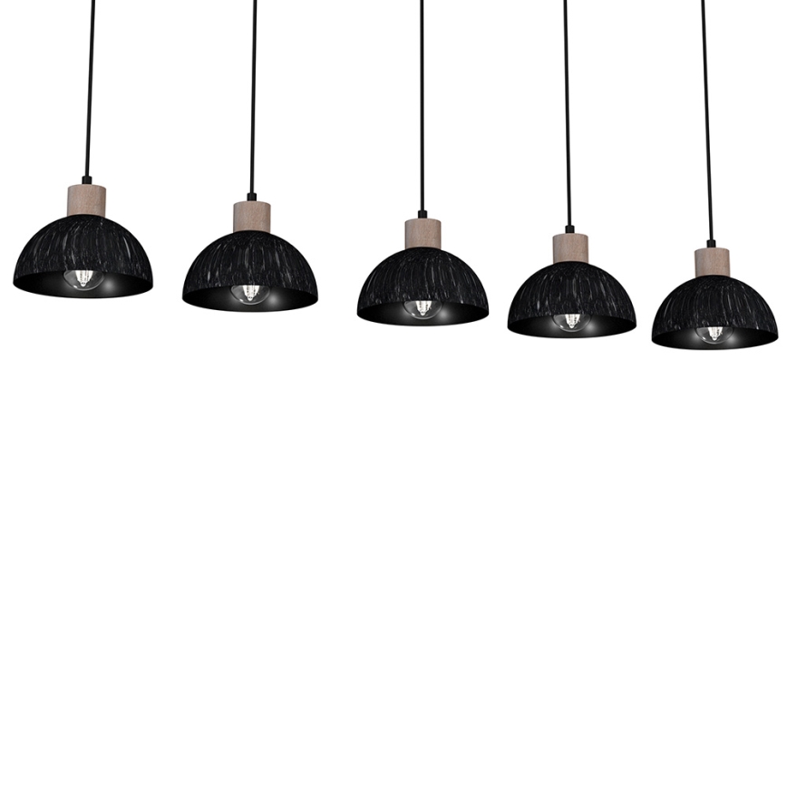 Pakabinamas sietynas ERIK 5xE27/60W/230V rudas/juodas