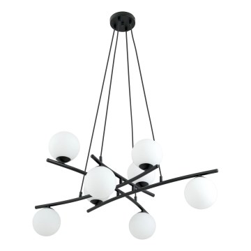 Pakabinamas sietynas ESSA 8xE14/10W/230V juoda/balta
