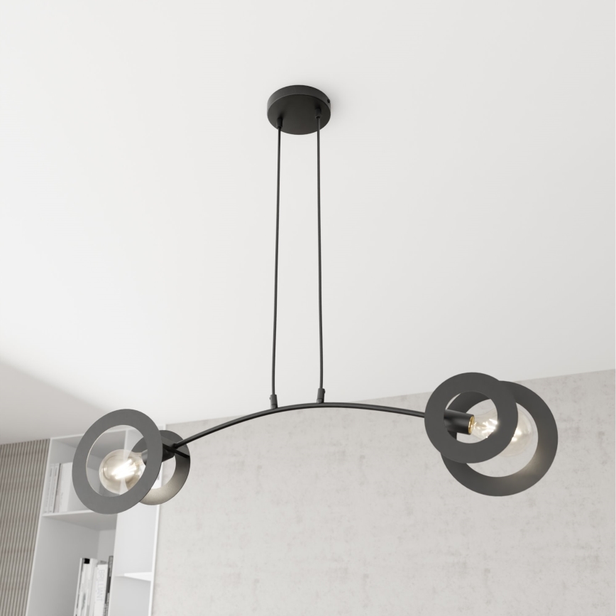Pakabinamas sietynas EUFORIA 2xE27/15W/230V juoda