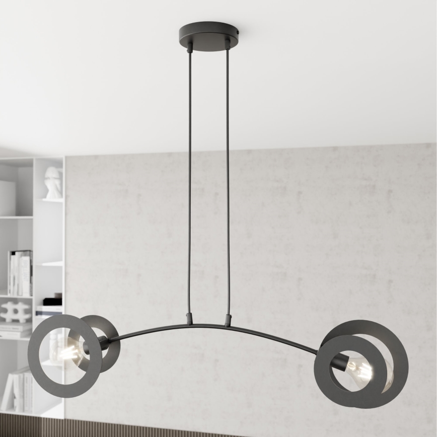 Pakabinamas sietynas EUFORIA 2xE27/15W/230V juoda