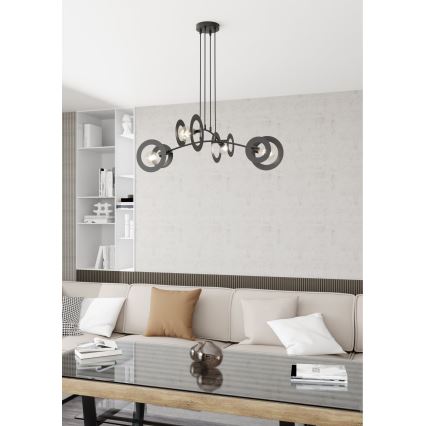 Pakabinamas sietynas EUFORIA 4xE27/15W/230V juoda