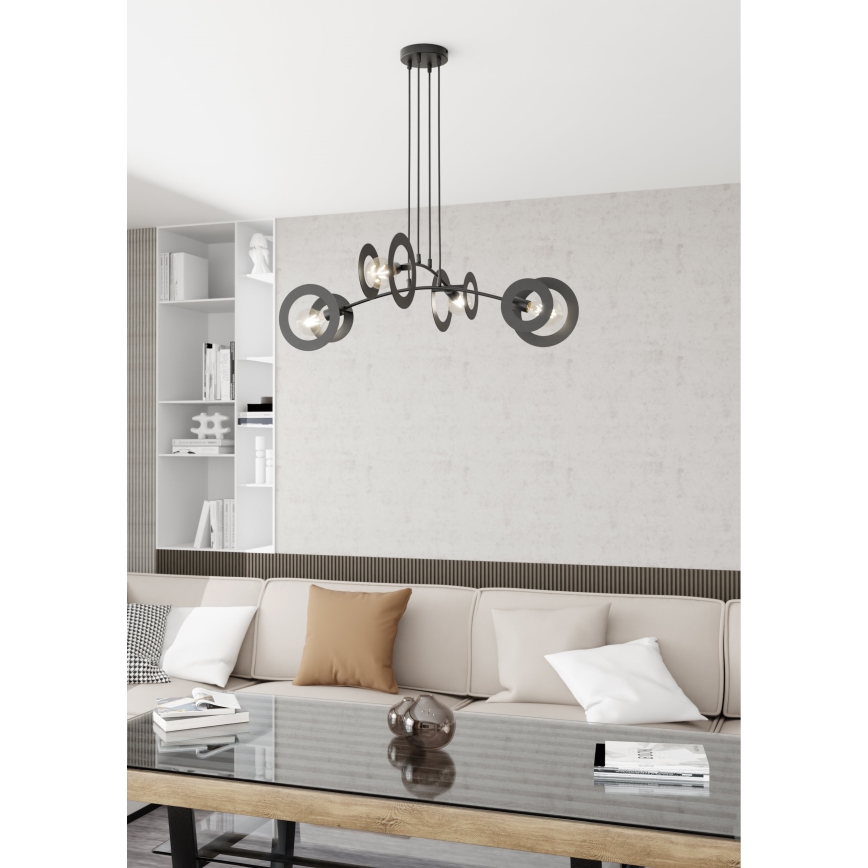 Pakabinamas sietynas EUFORIA 4xE27/15W/230V juoda
