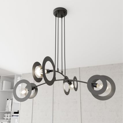Pakabinamas sietynas EUFORIA 4xE27/15W/230V juoda