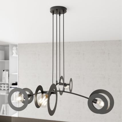 Pakabinamas sietynas EUFORIA 4xE27/15W/230V juoda