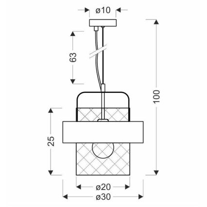 Pakabinamas sietynas FIBA 1xE27/60W/230V sidabras/juoda