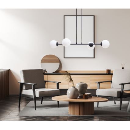 Pakabinamas sietynas FIRA 4xE27/60W/230V juoda