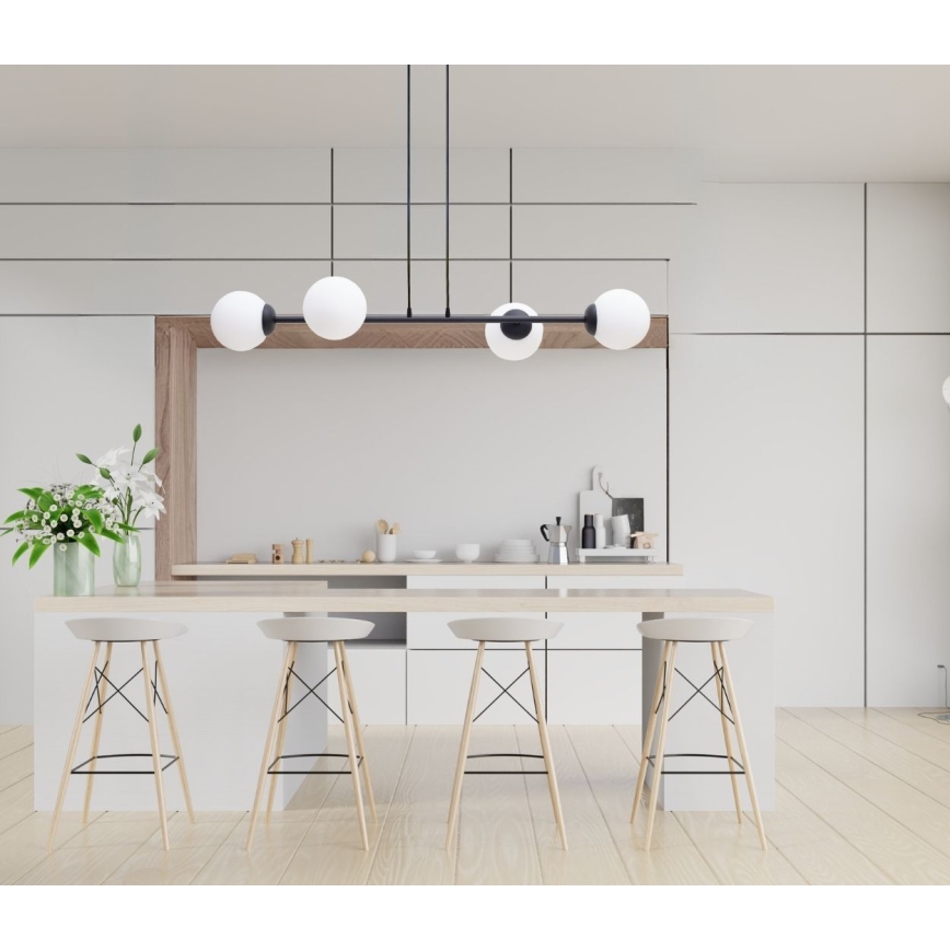 Pakabinamas sietynas FIRA 4xE27/60W/230V juoda