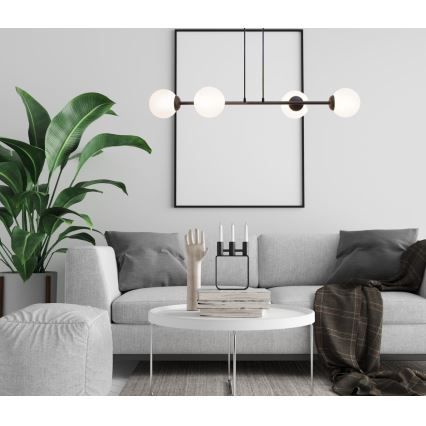 Pakabinamas sietynas FIRA 4xE27/60W/230V juoda