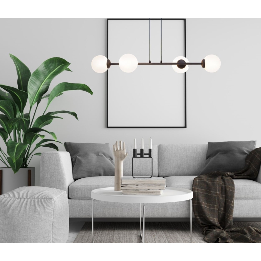Pakabinamas sietynas FIRA 4xE27/60W/230V juoda