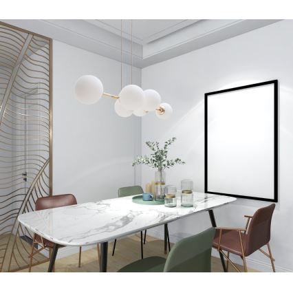 Pakabinamas sietynas FIRA 5xE27/60W/230V auksas