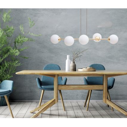 Pakabinamas sietynas FIRA 5xE27/60W/230V auksas