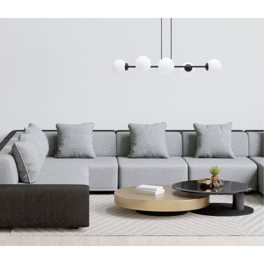 Pakabinamas sietynas FIRA 5xE27/60W/230V juoda