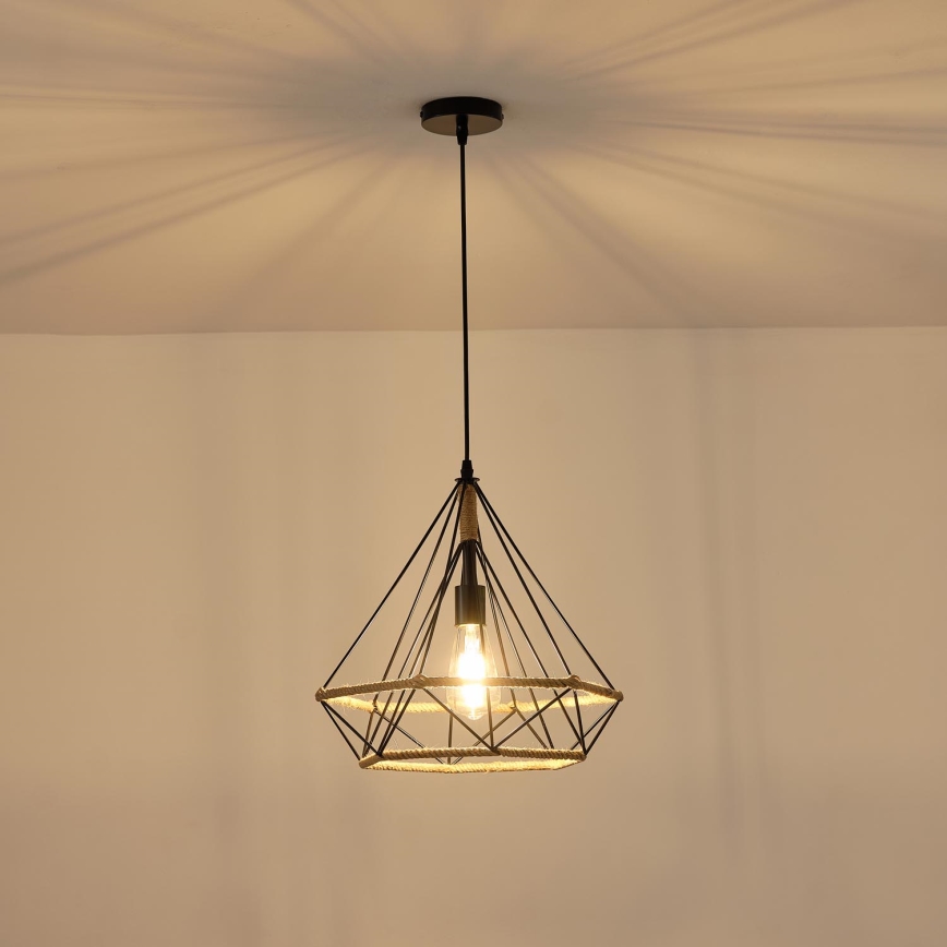 Pakabinamas sietynas FLARE 1xE27/15W/230V diametras 38 cm smėlio spalva