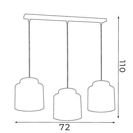 Pakabinamas sietynas FRODI 3xE27/60W/230V juodas