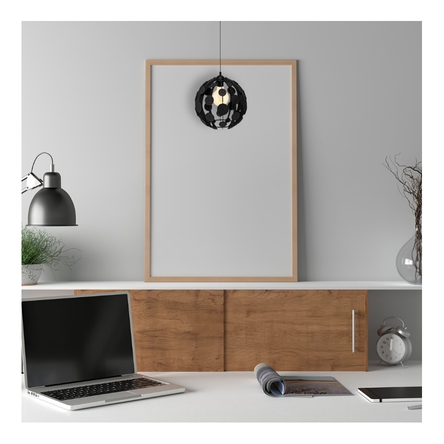 Pakabinamas sietynas GAIA 1xE27/60W/230V juodas/ruduo diametras. 18 cm