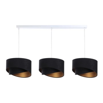 Pakabinamas sietynas GALAXY 3xE27/60W/230V juodas/aukso