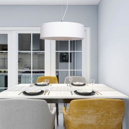 Pakabinamas sietynas GARDA 1xE27/60W/230V diametras 40 cm balta