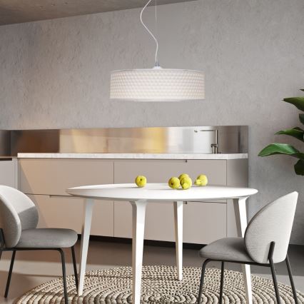 Pakabinamas sietynas GARDA 1xE27/60W/230V diametras 40 cm balta