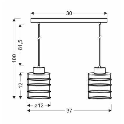 Pakabinamas sietynas GLOB 2xE27/40W/230V juodas