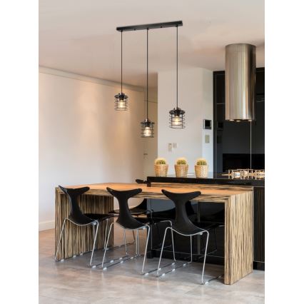 Pakabinamas sietynas GLOB 3xE27/40W/230V juodas