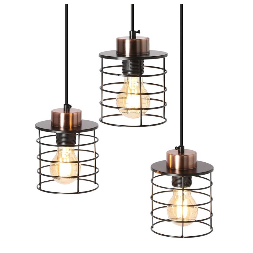 Pakabinamas sietynas GLOB 3xE27/40W/230V juodas