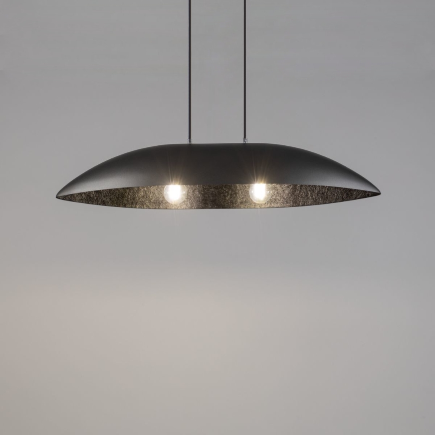 Pakabinamas sietynas GONDOLA 2xE27/60W/230V sidabras/juoda