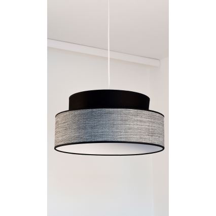 Pakabinamas sietynas GRACE 1xE27/60W/230V diametras 40 cm juoda/pilka