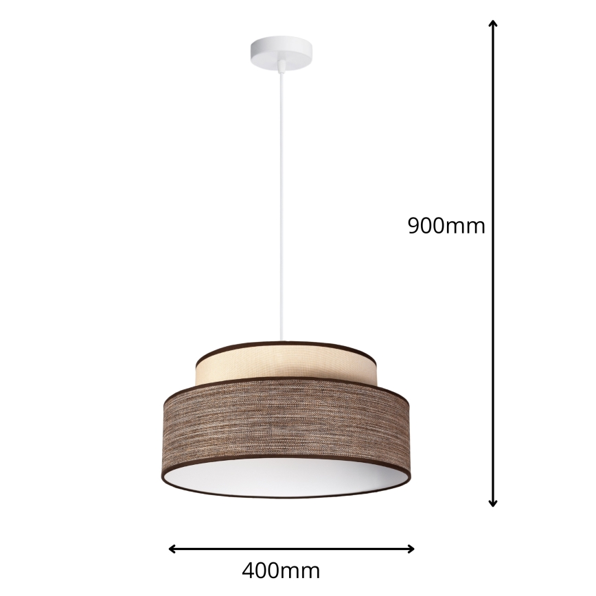 Pakabinamas sietynas GRACE 1xE27/60W/230V diametras 40 cm kreminė/ruda
