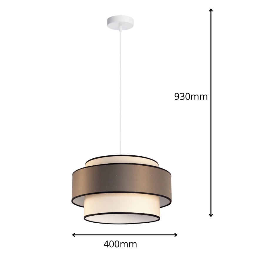 Pakabinamas sietynas GRACE 1xE27/60W/230V diametras 40 cm kreminė/ruda