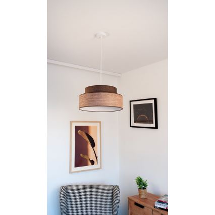 Pakabinamas sietynas GRACE 1xE27/60W/230V diametras 40 cm ruda/smėlio spalva