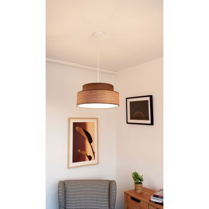Pakabinamas sietynas GRACE 1xE27/60W/230V diametras 40 cm ruda/smėlio spalva