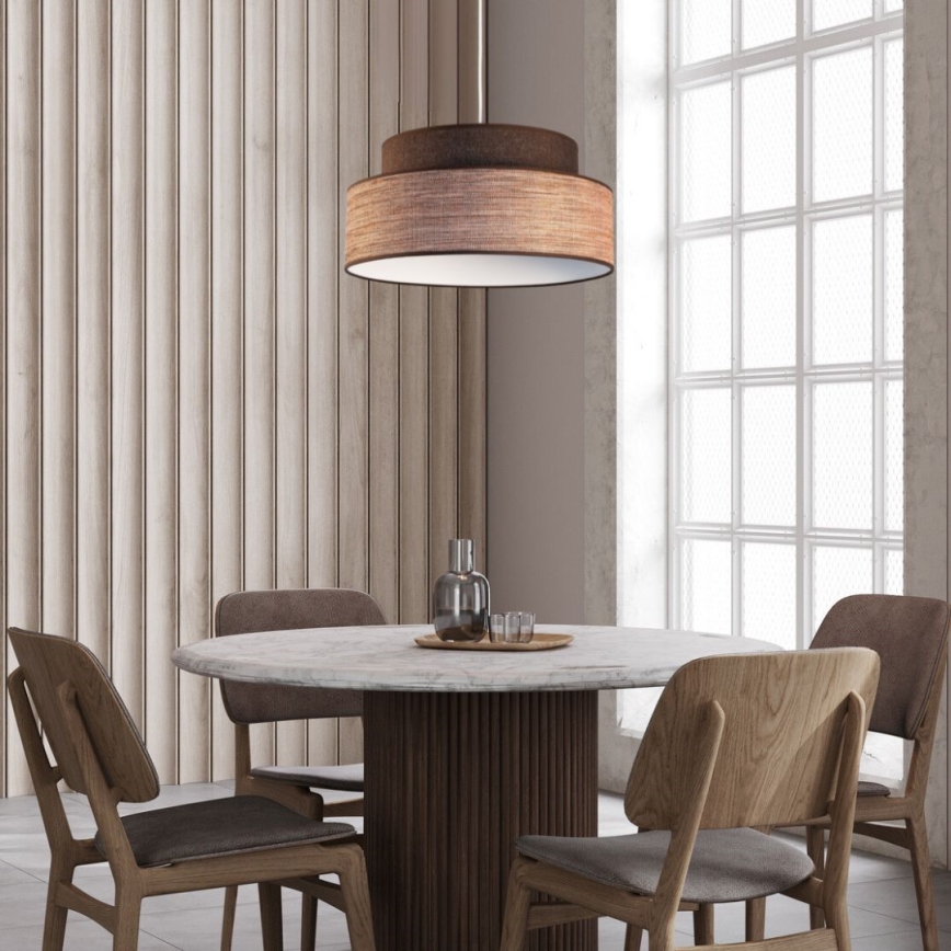 Pakabinamas sietynas GRACE 1xE27/60W/230V diametras 40 cm ruda/smėlio spalva