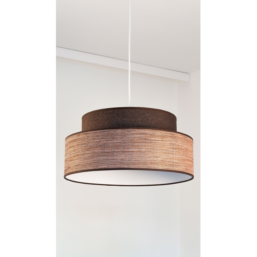 Pakabinamas sietynas GRACE 1xE27/60W/230V diametras 40 cm ruda/smėlio spalva