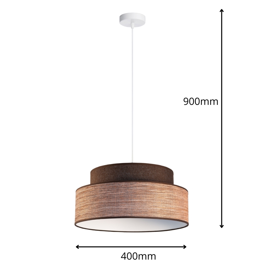 Pakabinamas sietynas GRACE 1xE27/60W/230V diametras 40 cm ruda/smėlio spalva